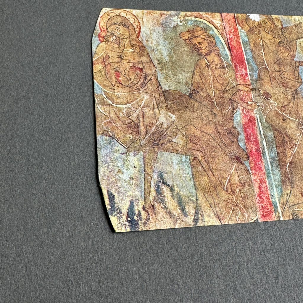 Close-up of tipped-in medieval drawing reproduction