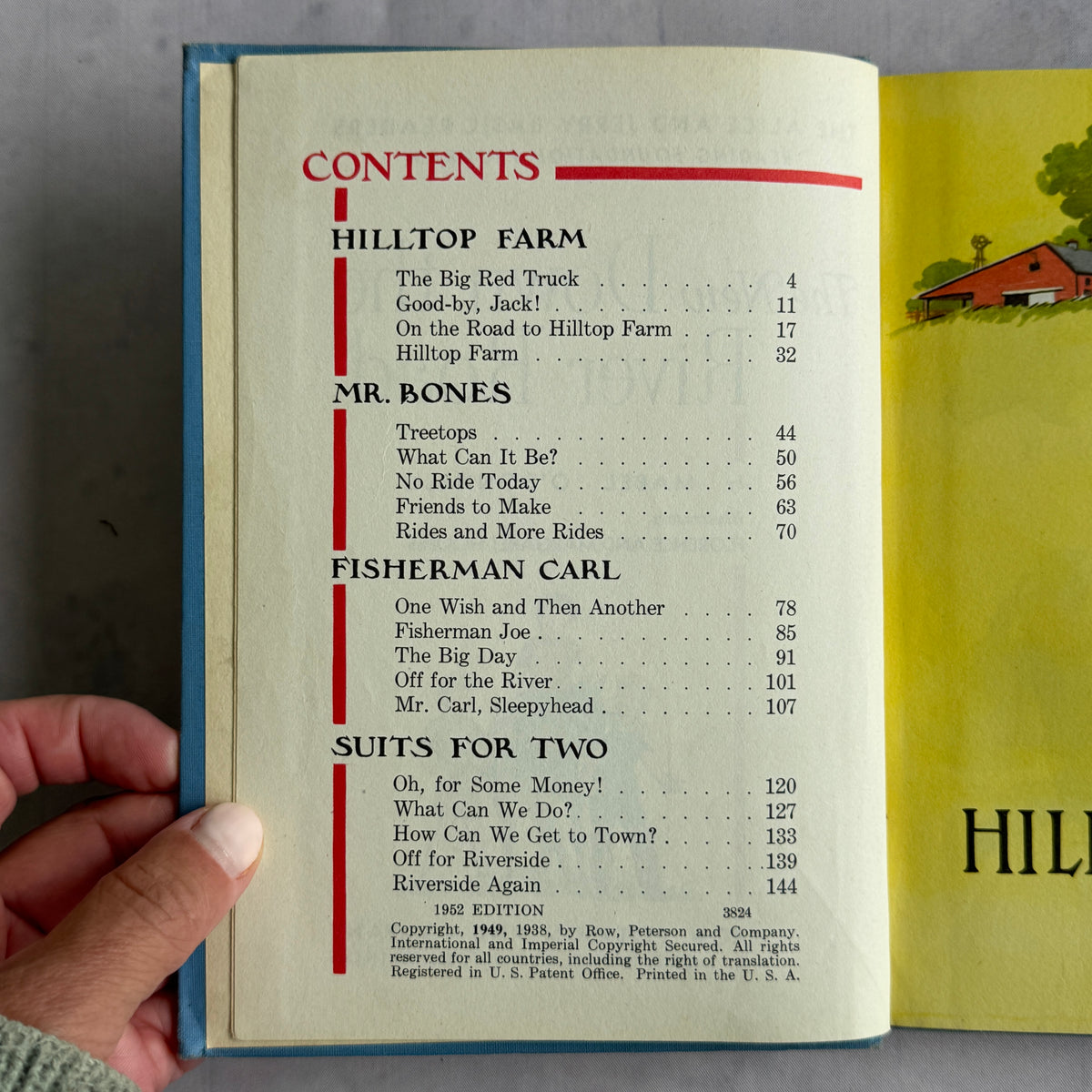 Contents page with 1952 edition note