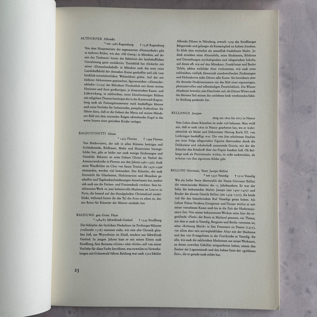 Artist biographies page