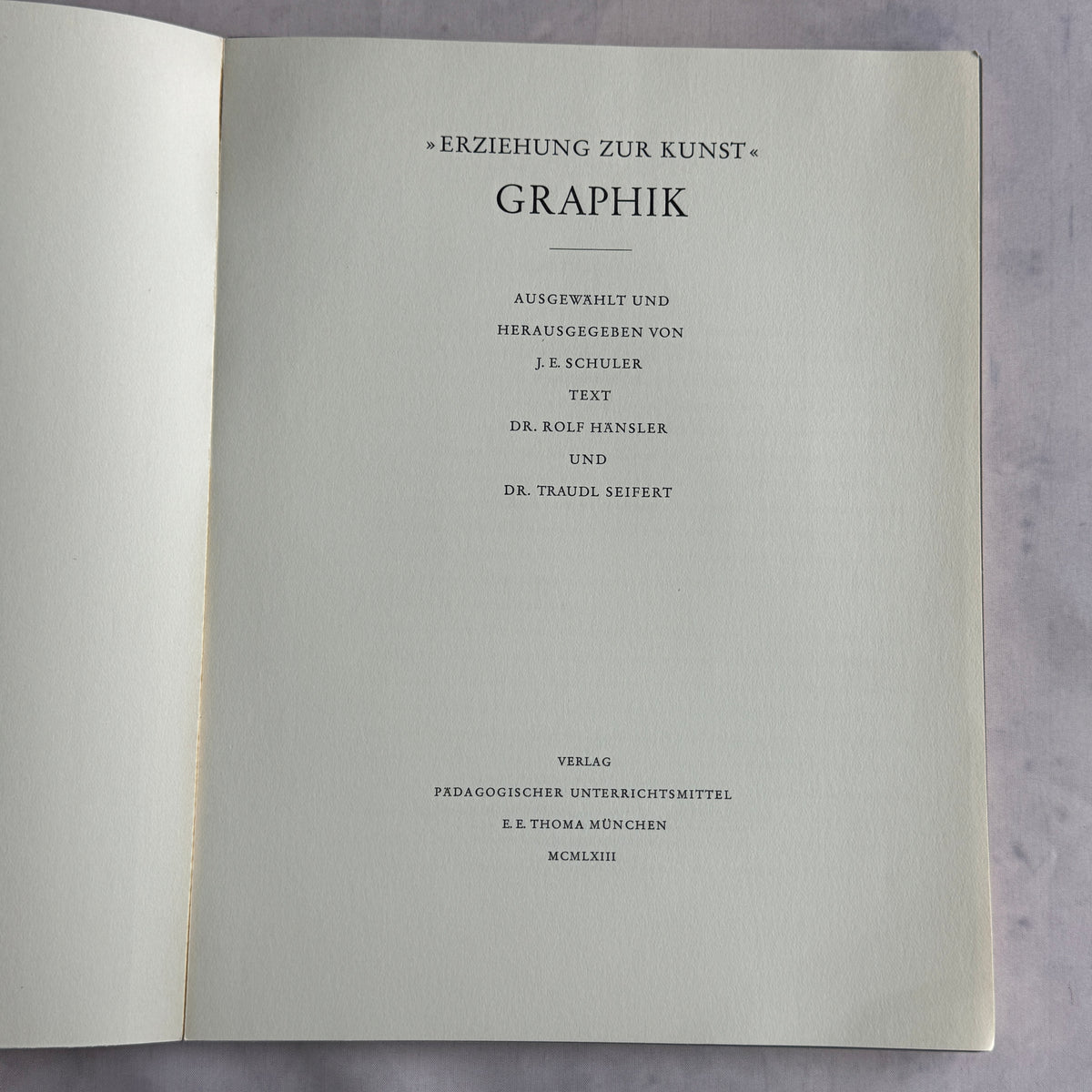 Title page, E. E. Thoma Munich 1963