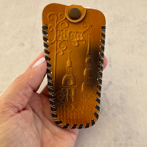1981 Soviet Leather Key Holder Riga Latvia NOS w/ Tag – Embossed Retro Key Case Wallet