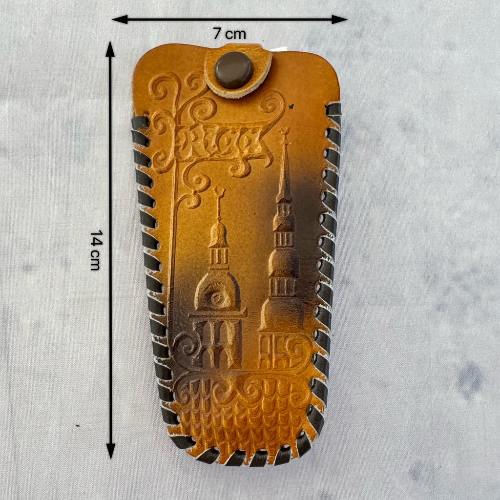 1981 Soviet Leather Key Holder Riga Latvia NOS w/ Tag – Embossed Retro Key Case Wallet
