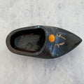 Soviet Wooden Shoe with Amber Inlay – Decorative Trinket Box/Ashtray