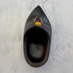 Soviet Wooden Shoe with Amber Inlay – Decorative Trinket Box/Ashtray