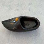 Soviet Wooden Shoe with Amber Inlay – Decorative Trinket Box/Ashtray