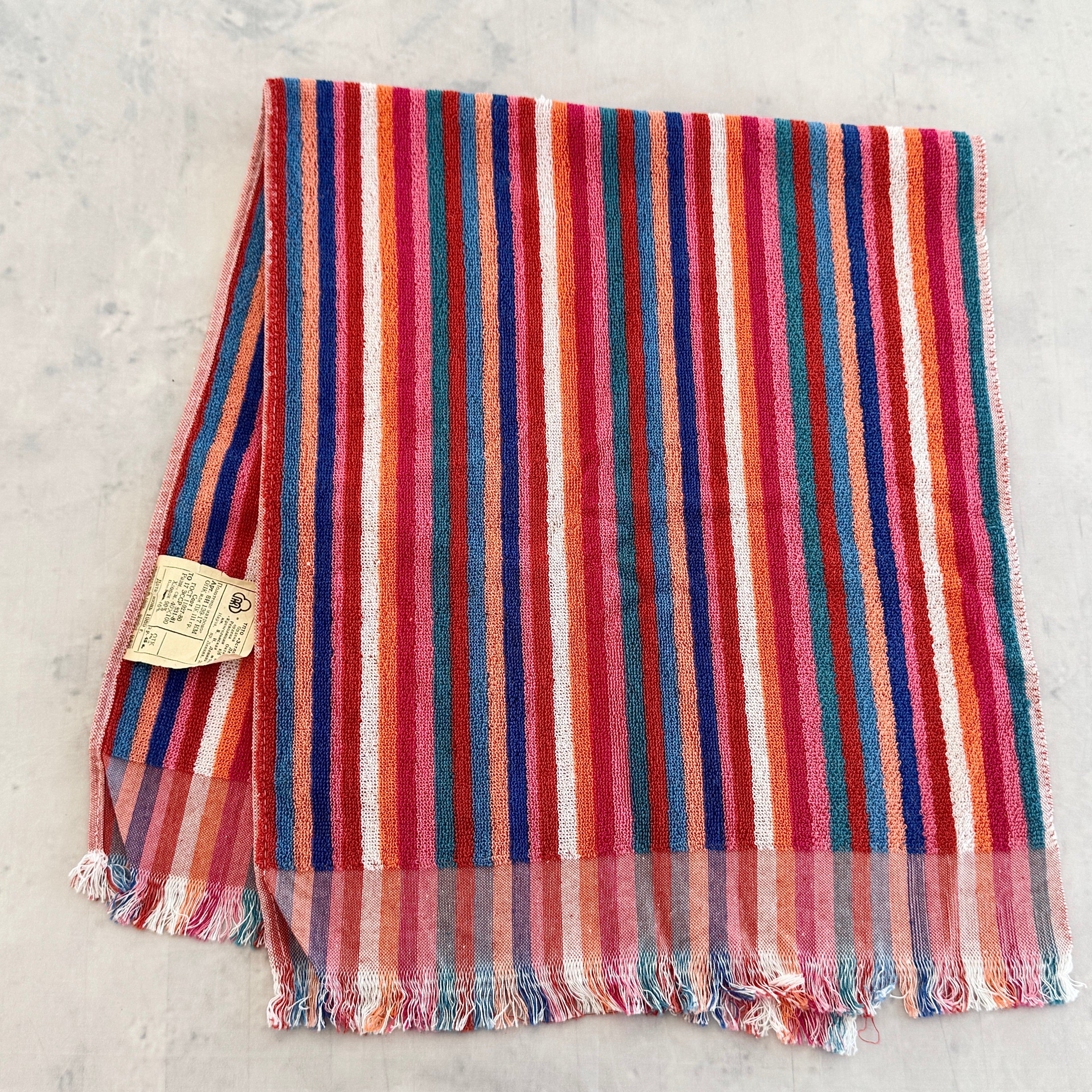 Kreenholm Striped Terry Towel 1989 – NOS Soviet Cotton Textile