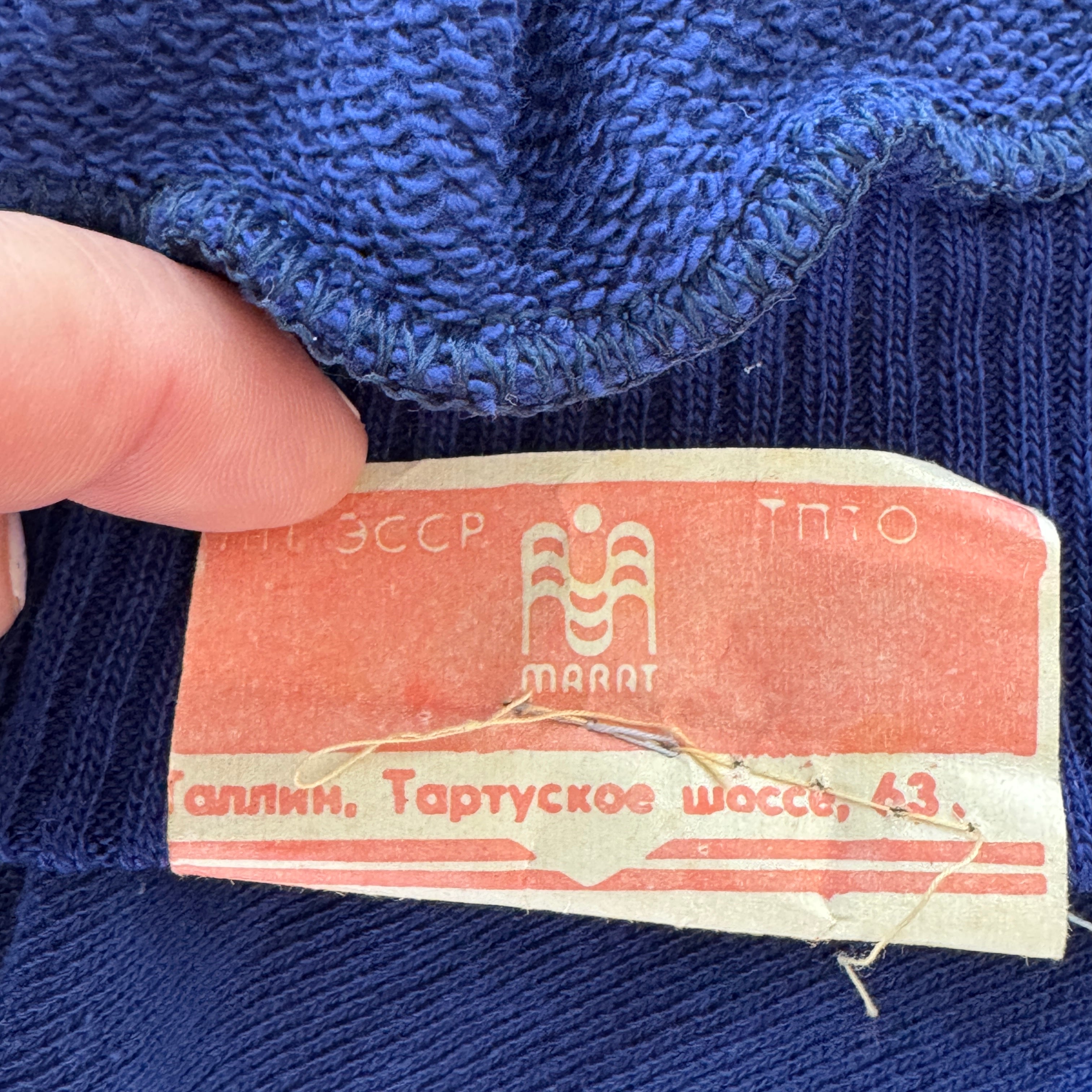Marat Soviet Sweatshirt Cotton Retro Colorblock Crewneck