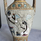 intage Egyptian Amphora Vase – Mid Century Ceramic Sculptural Decor (39 cm)