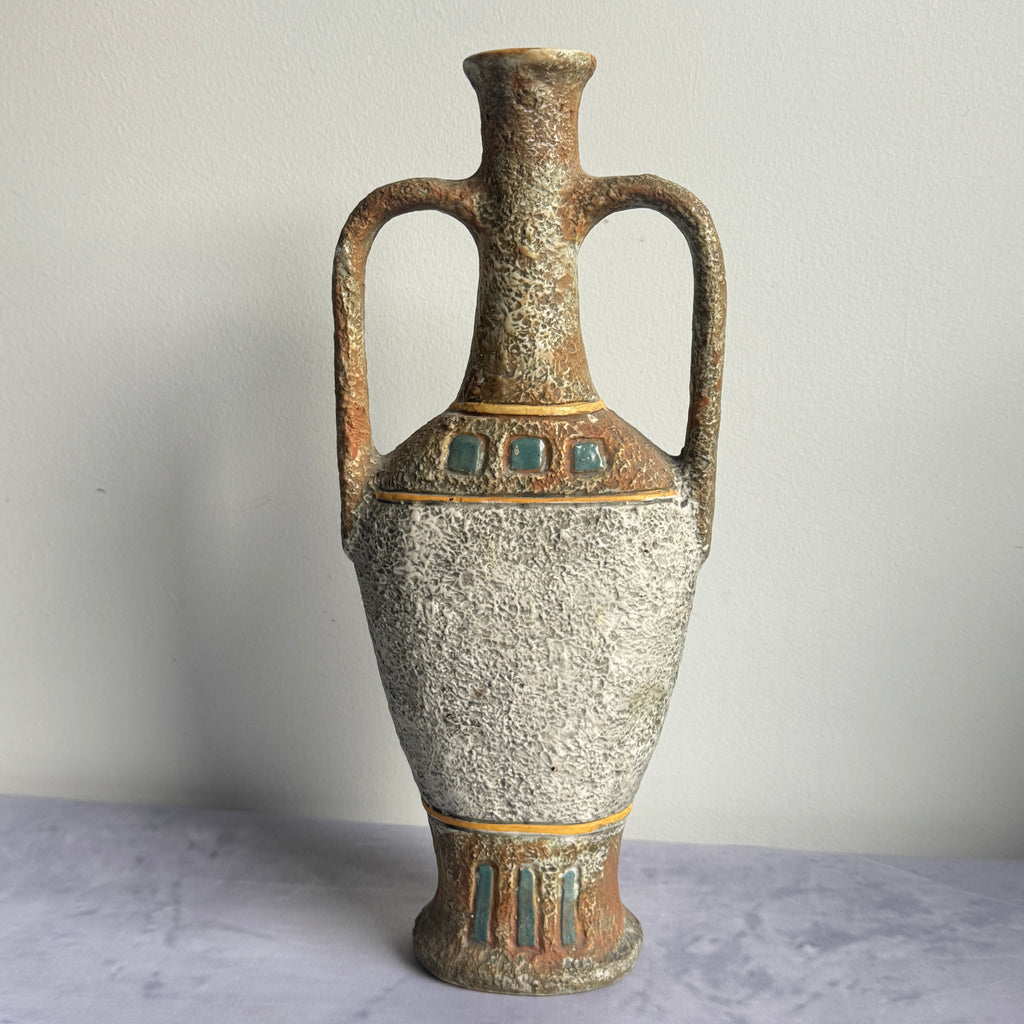 intage Egyptian Amphora Vase – Mid Century Ceramic Sculptural Decor (39 cm)
