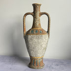intage Egyptian Amphora Vase – Mid Century Ceramic Sculptural Decor (39 cm)
