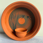 Signed Scandinavian Wall Candle Holder – Studio Pottery Terracotta Tealight Hanging Decor
