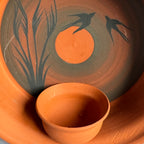 Signed Scandinavian Wall Candle Holder – Studio Pottery Terracotta Tealight Hanging Decor