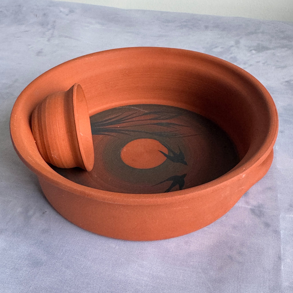 Signed Scandinavian Wall Candle Holder – Studio Pottery Terracotta Tealight Hanging Decor