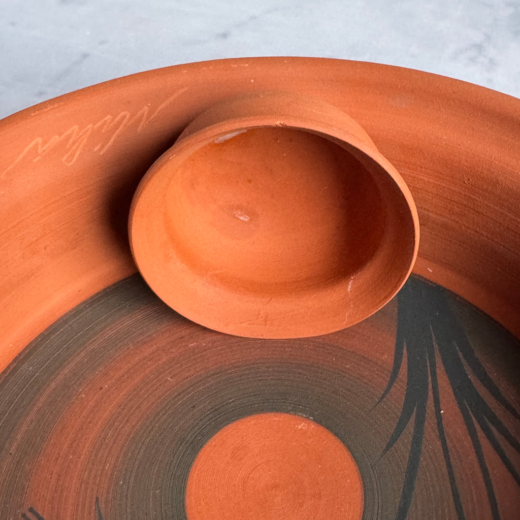 Signed Scandinavian Wall Candle Holder – Studio Pottery Terracotta Tealight Hanging Decor