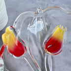 Walther Glas Nadine Tulip Glass Bowl – Vintage Heart Shaped Floral Art Glass Dish (Germany, 1990s)