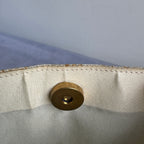 Floral Fabric Evening Bag Beaded Handle Cream Purple Small Handbag Retro Y2K Style Theater Bag