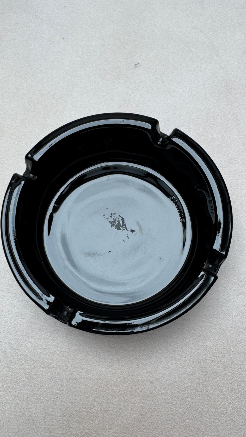 Vintage Silja Line Black Glass Advertising Ashtray