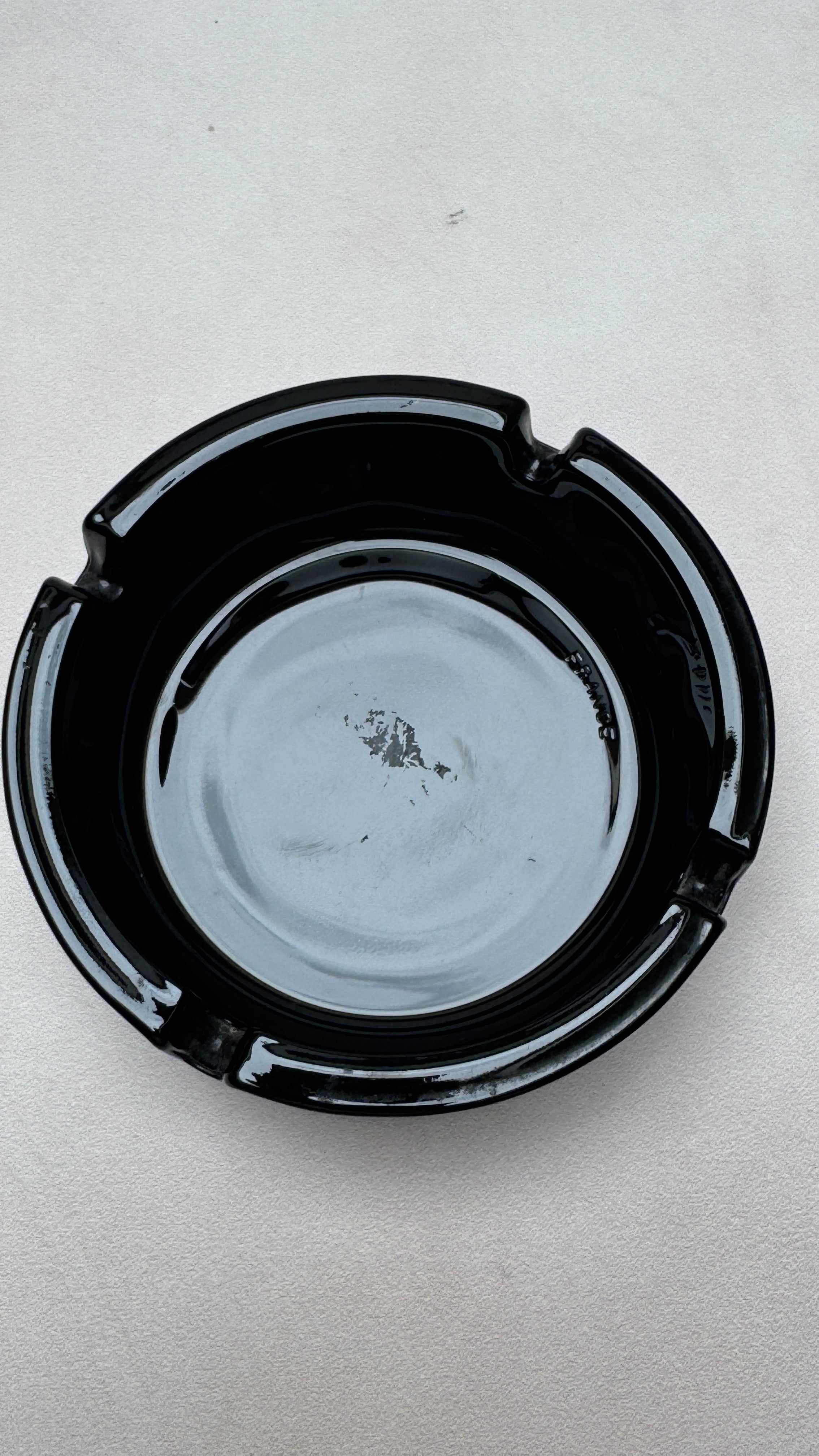 Vintage Silja Line Black Glass Advertising Ashtray