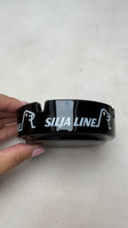 Vintage Silja Line Black Glass Advertising Ashtray