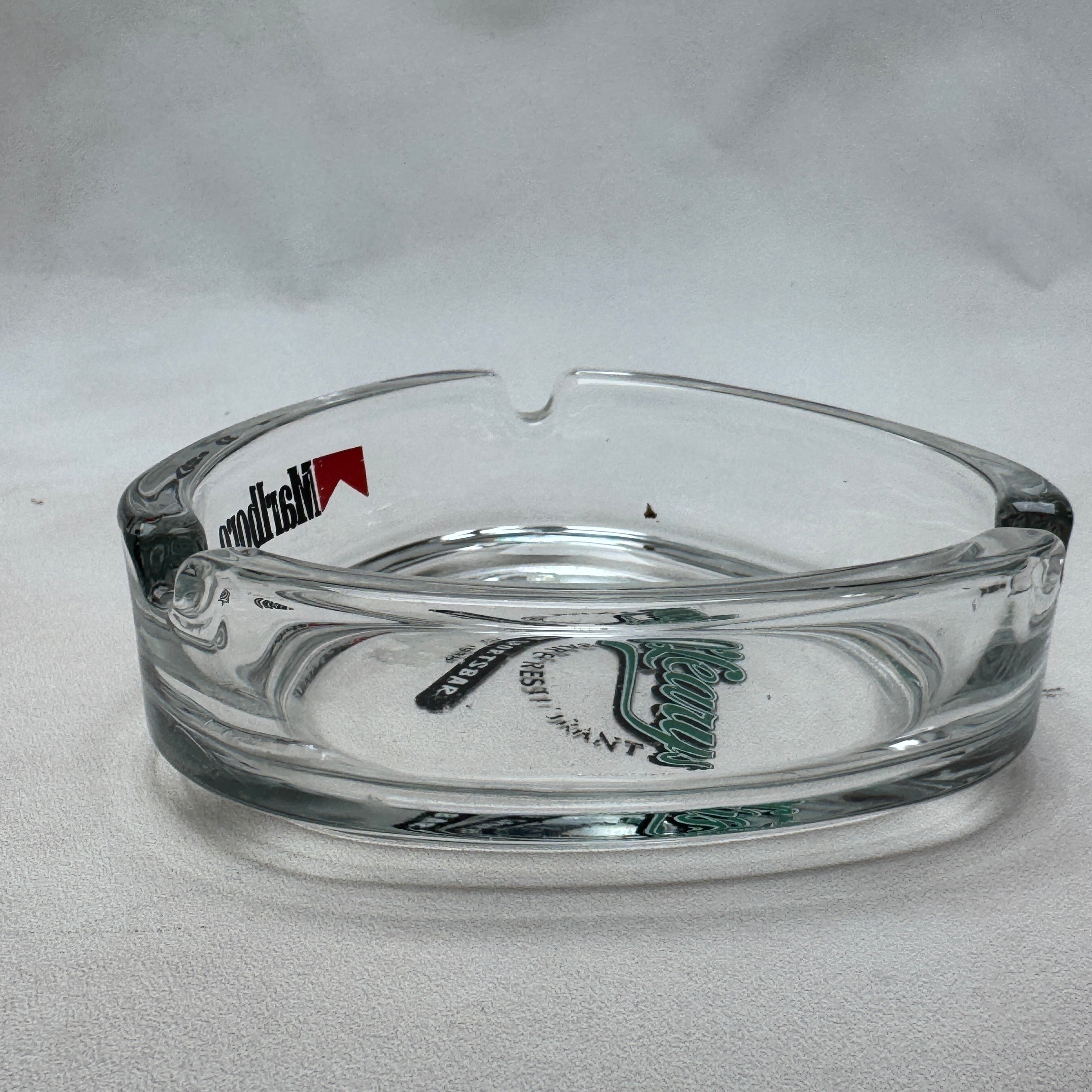 Vintage Marlboro O'Leary's Sports Bar Glass Advertising Ashtray