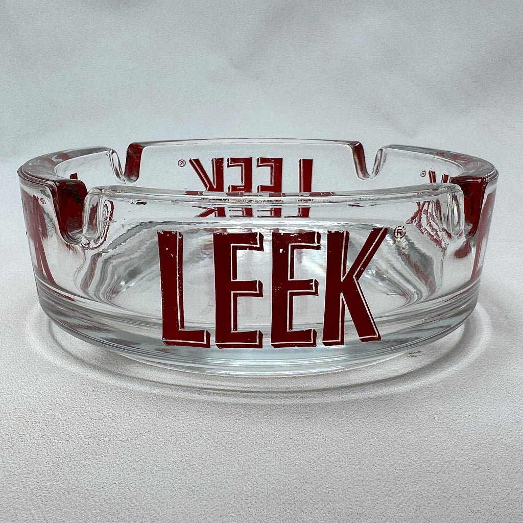 Vintage LEEK Cigarettes Glass Advertising Ashtray