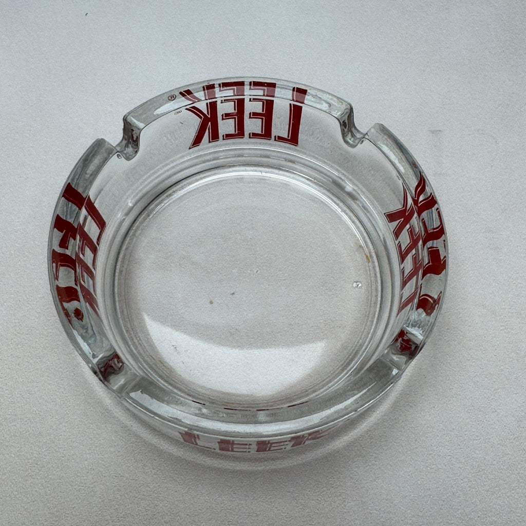 Vintage LEEK Cigarettes Glass Advertising Ashtray