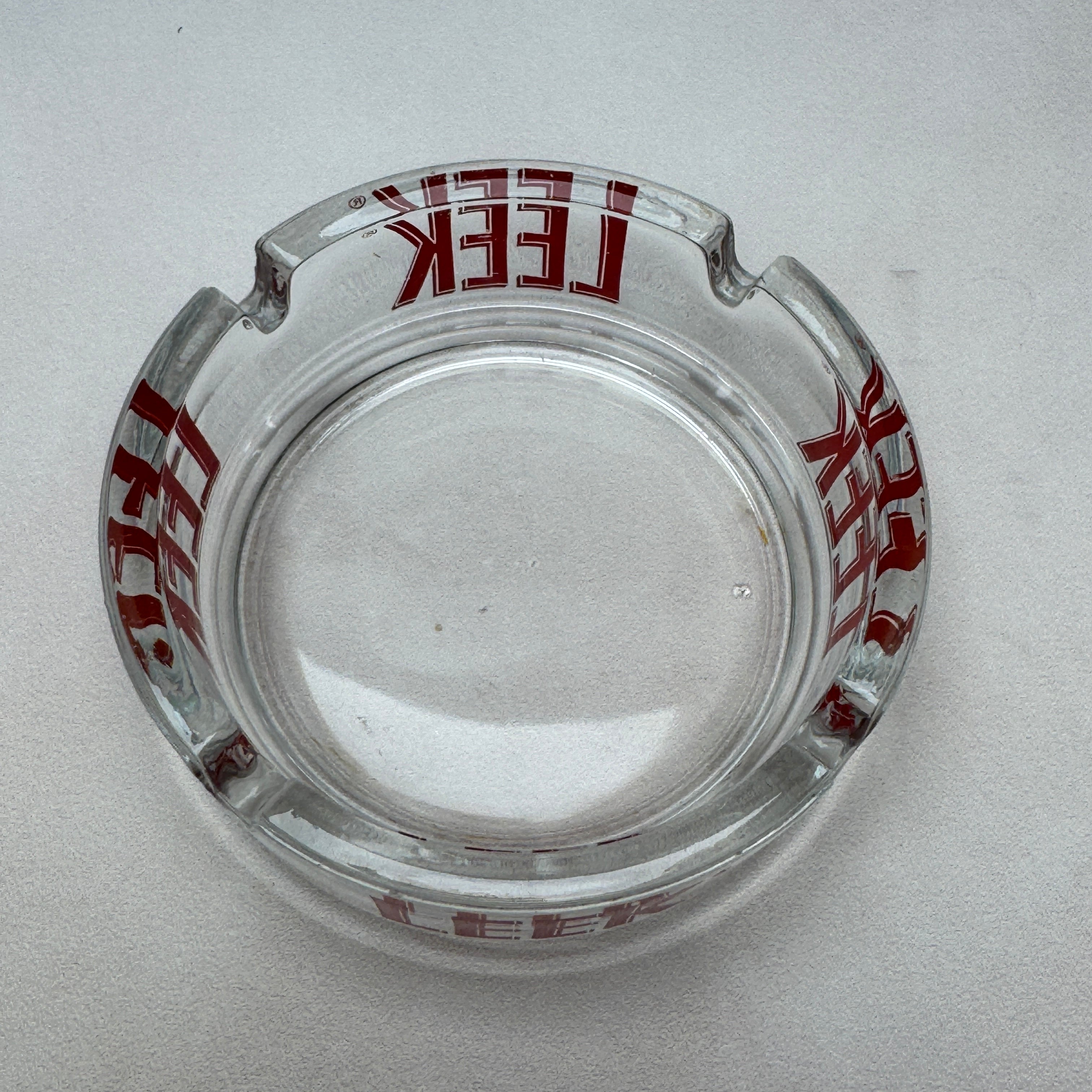 Vintage LEEK Cigarettes Glass Advertising Ashtray