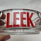 Vintage LEEK Cigarettes Glass Advertising Ashtray