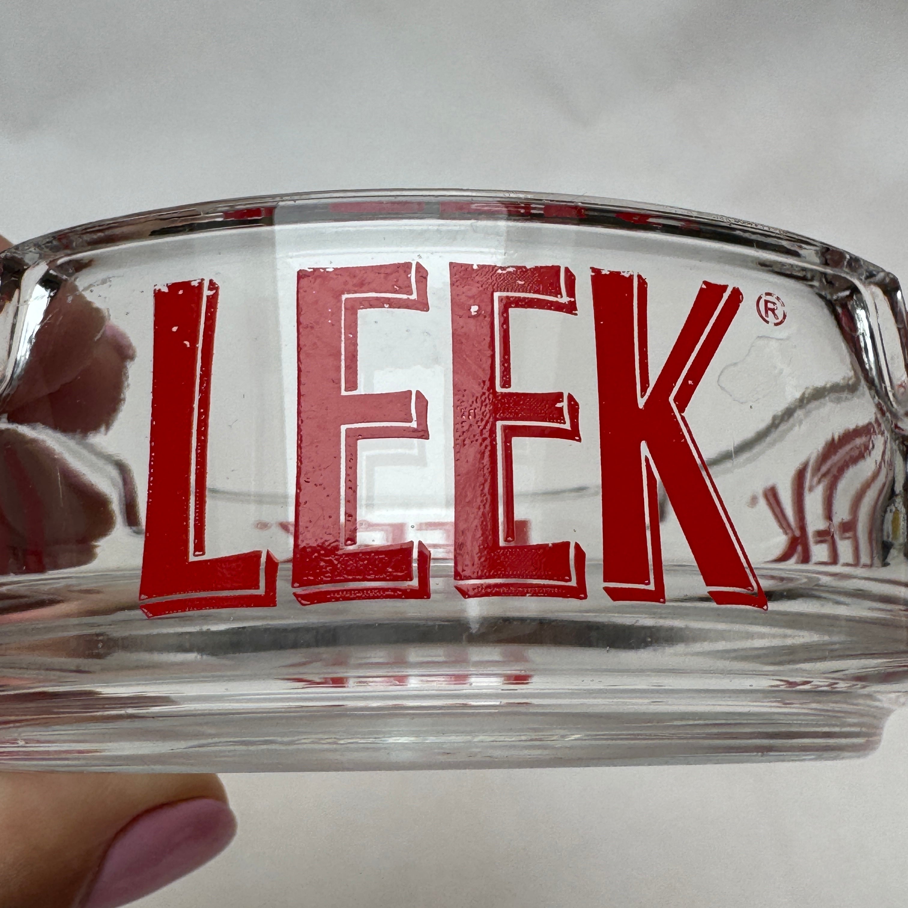Vintage LEEK Cigarettes Glass Advertising Ashtray