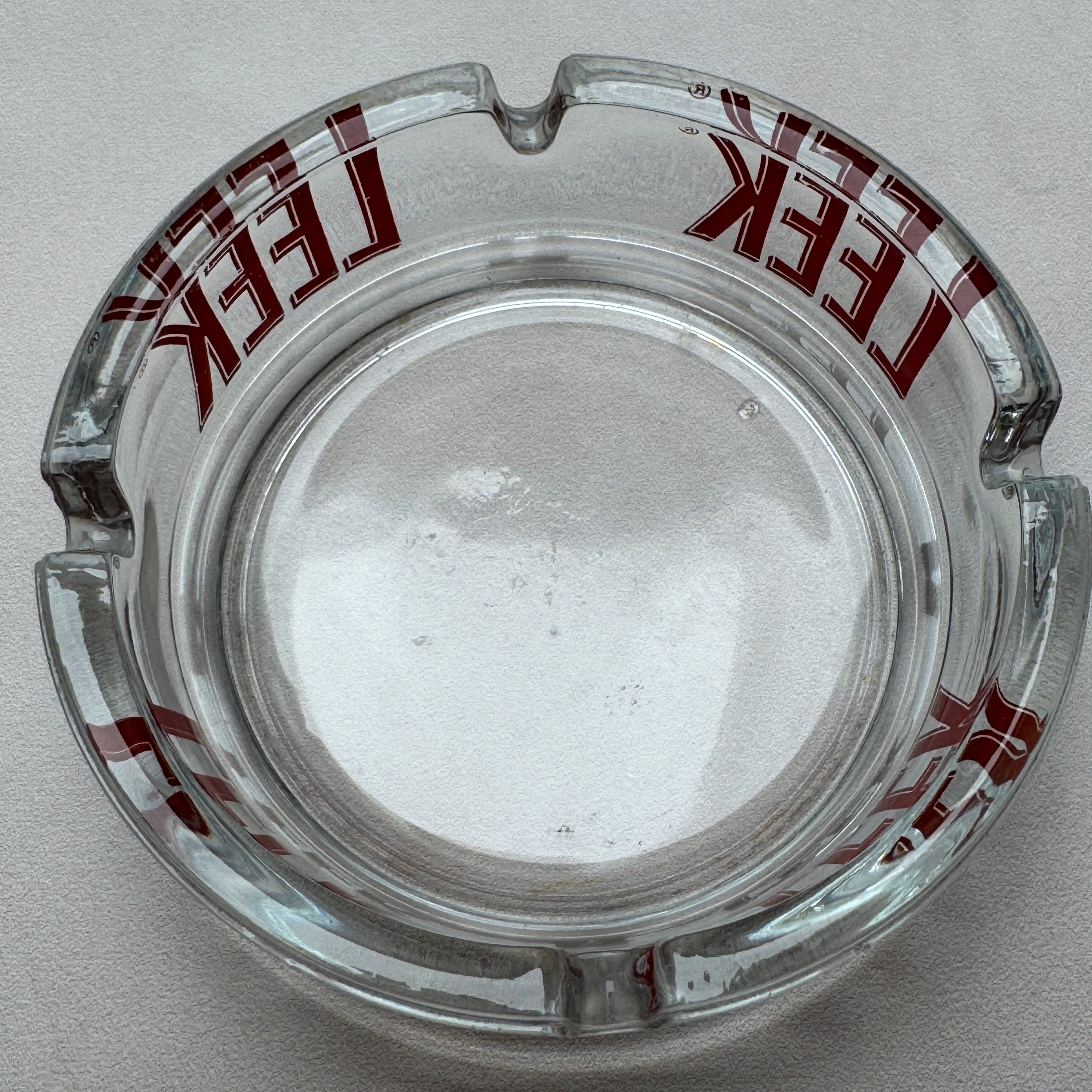Vintage LEEK Cigarettes Glass Advertising Ashtray