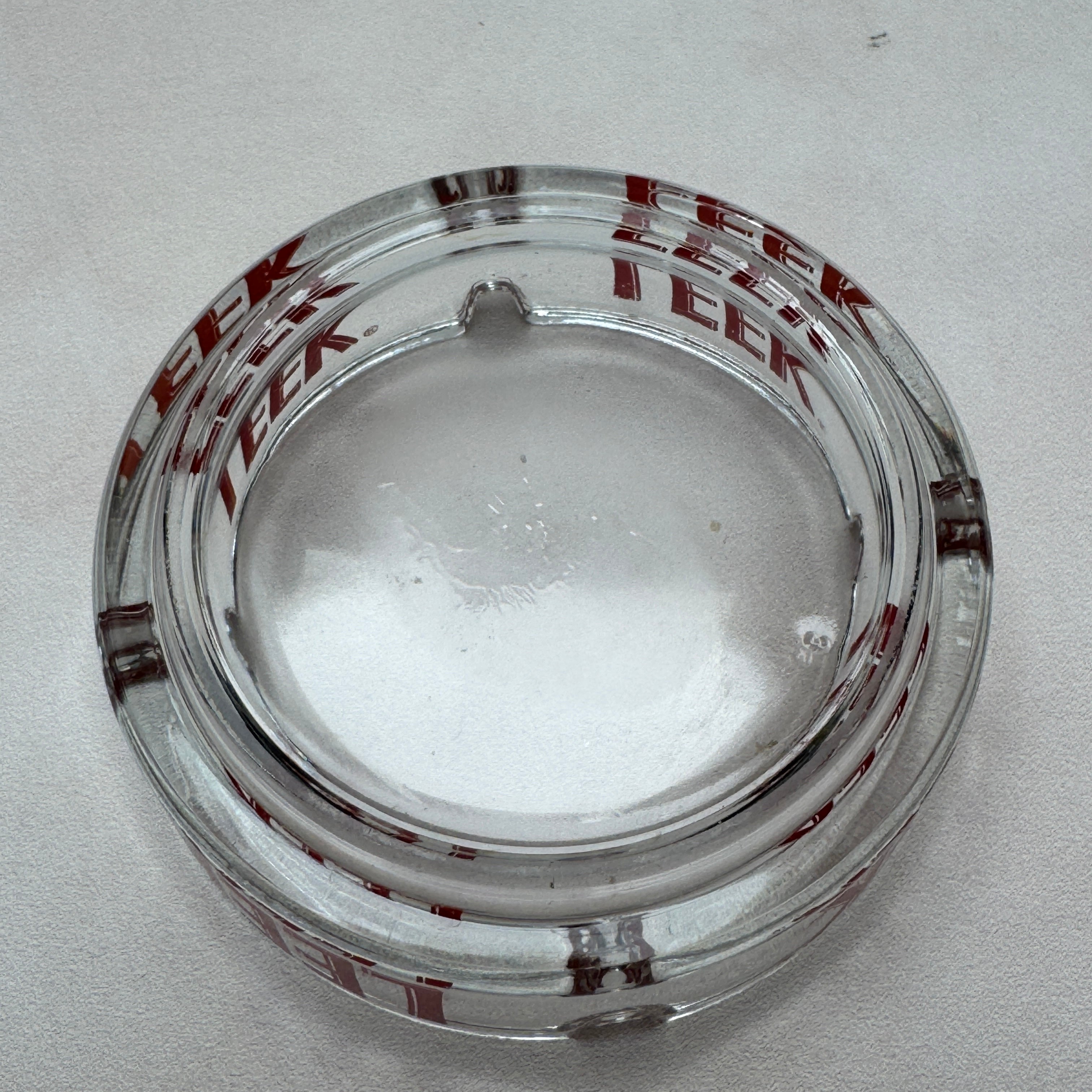 Vintage LEEK Cigarettes Glass Advertising Ashtray