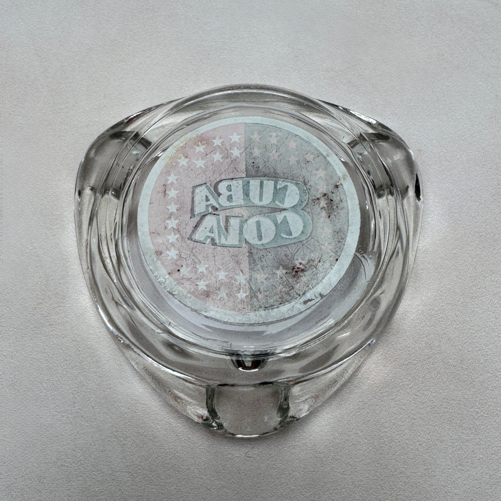 Vintage Cuba Cola Swedish Advertising Glass Ashtray