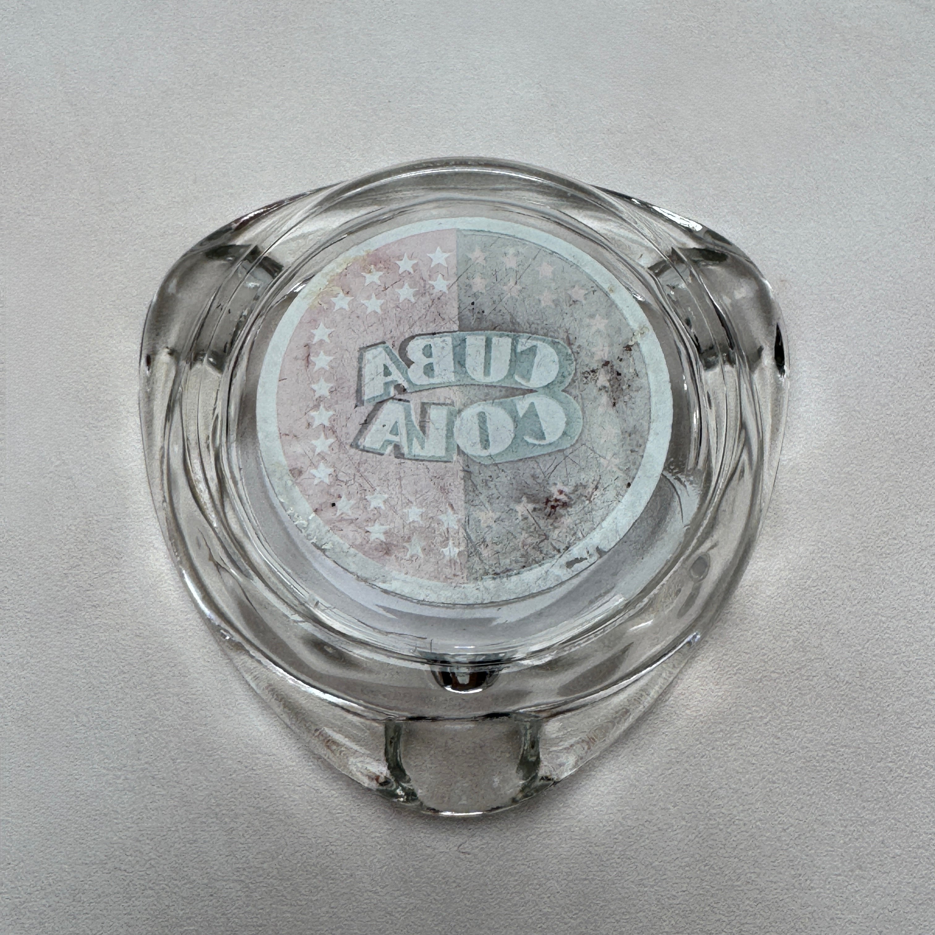 Vintage Cuba Cola Swedish Advertising Glass Ashtray