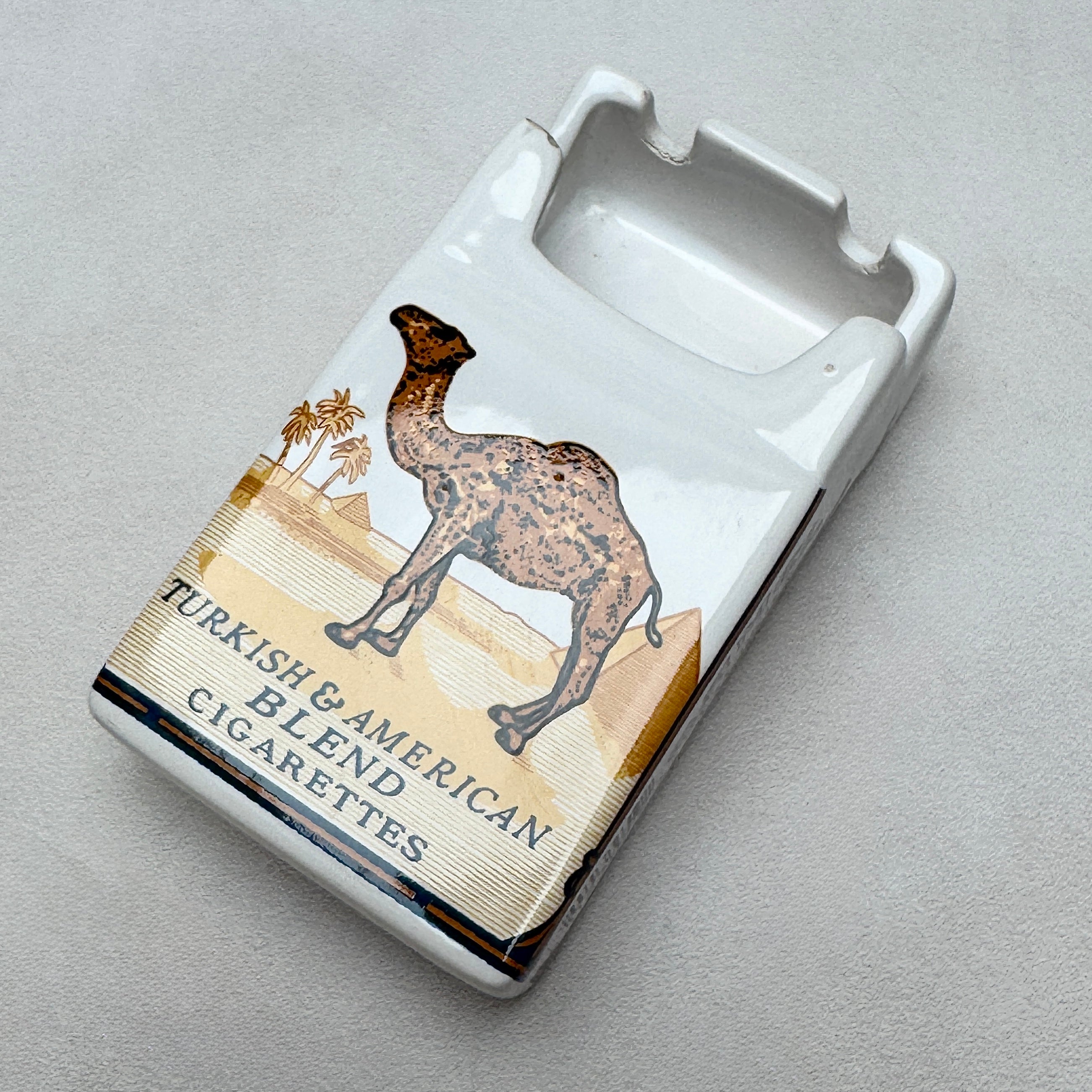 Vintage Camel Filters Cigarette Pack Ceramic Advertising Ashtray