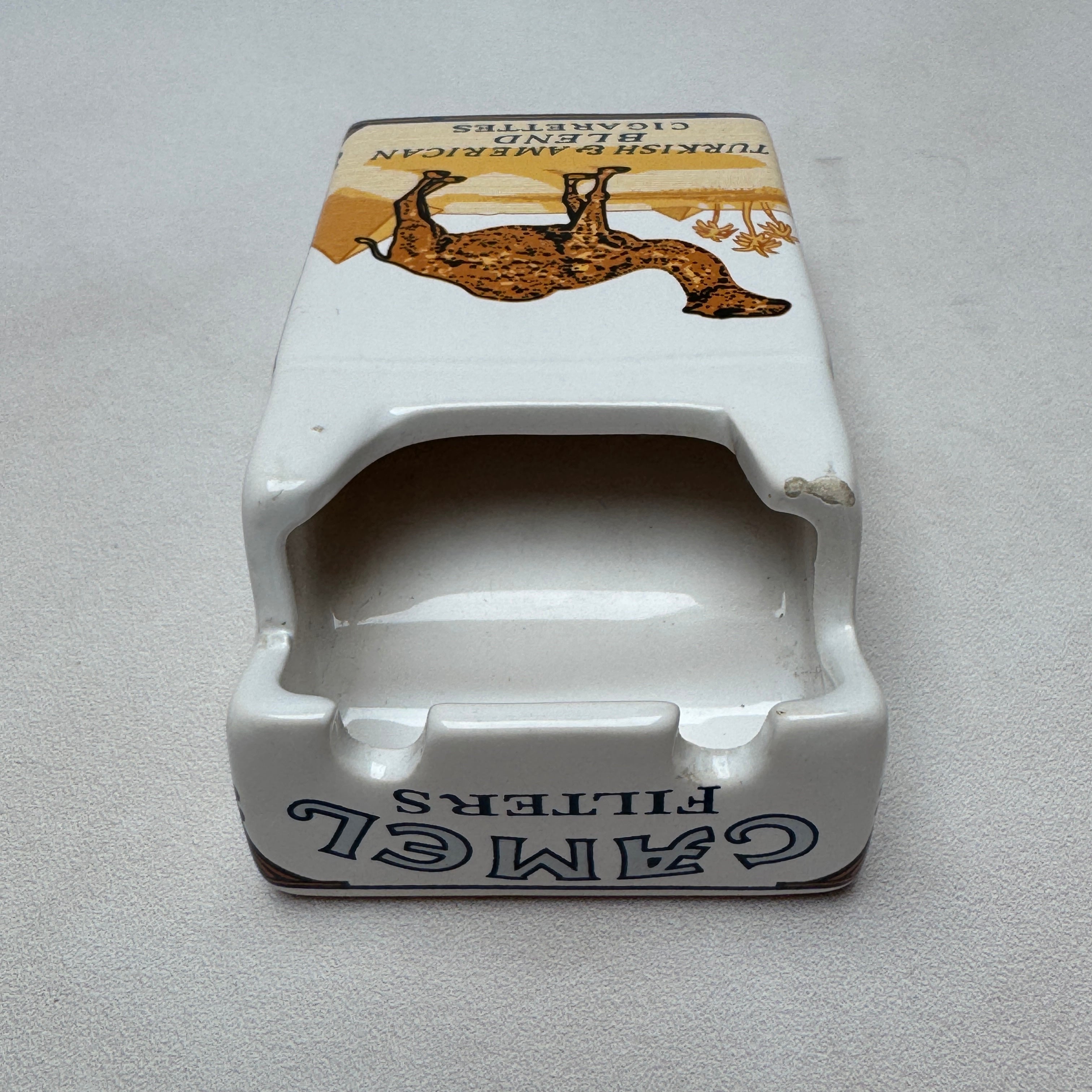Vintage Camel Filters Cigarette Pack Ceramic Advertising Ashtray
