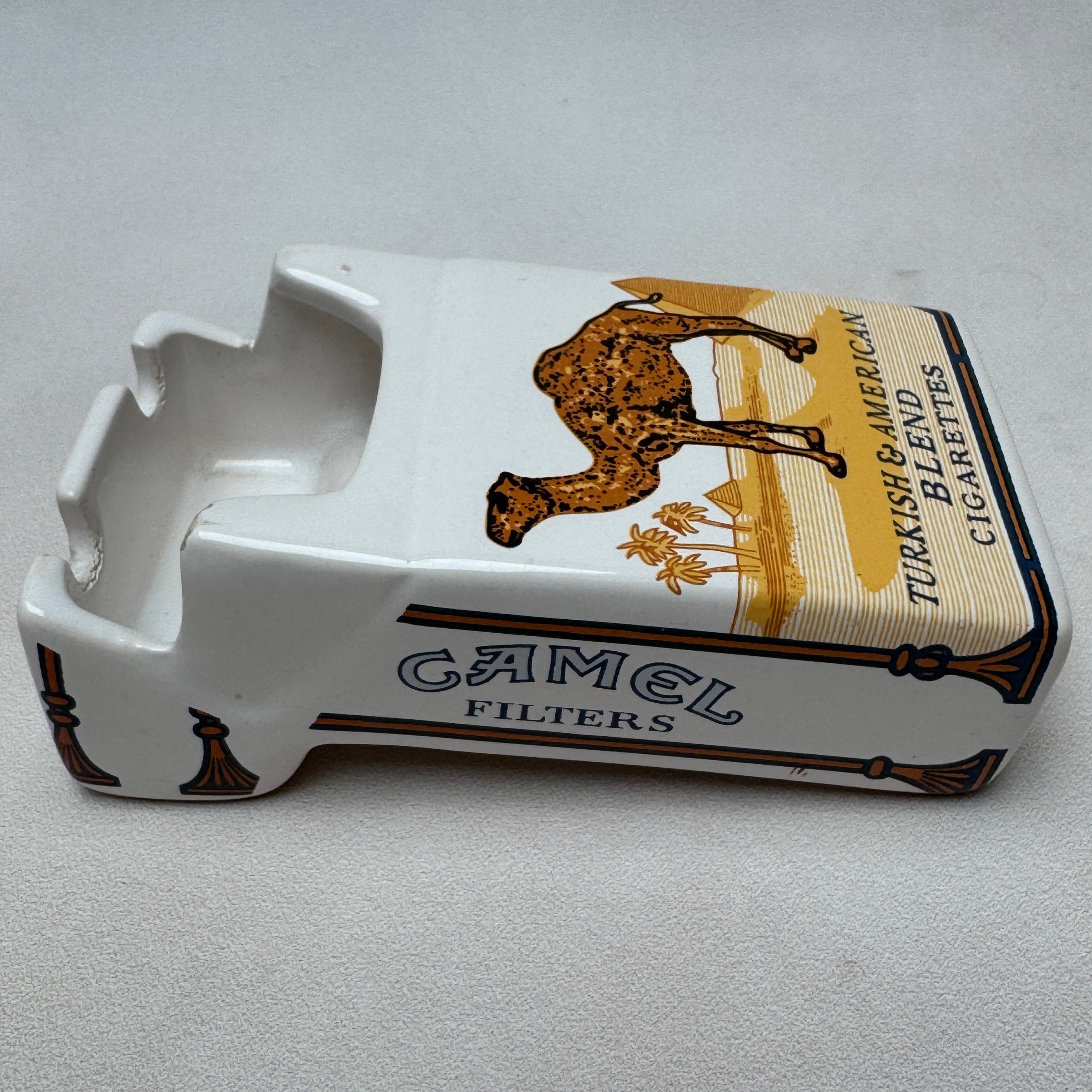 Vintage Camel Filters Cigarette Pack Ceramic Advertising Ashtray