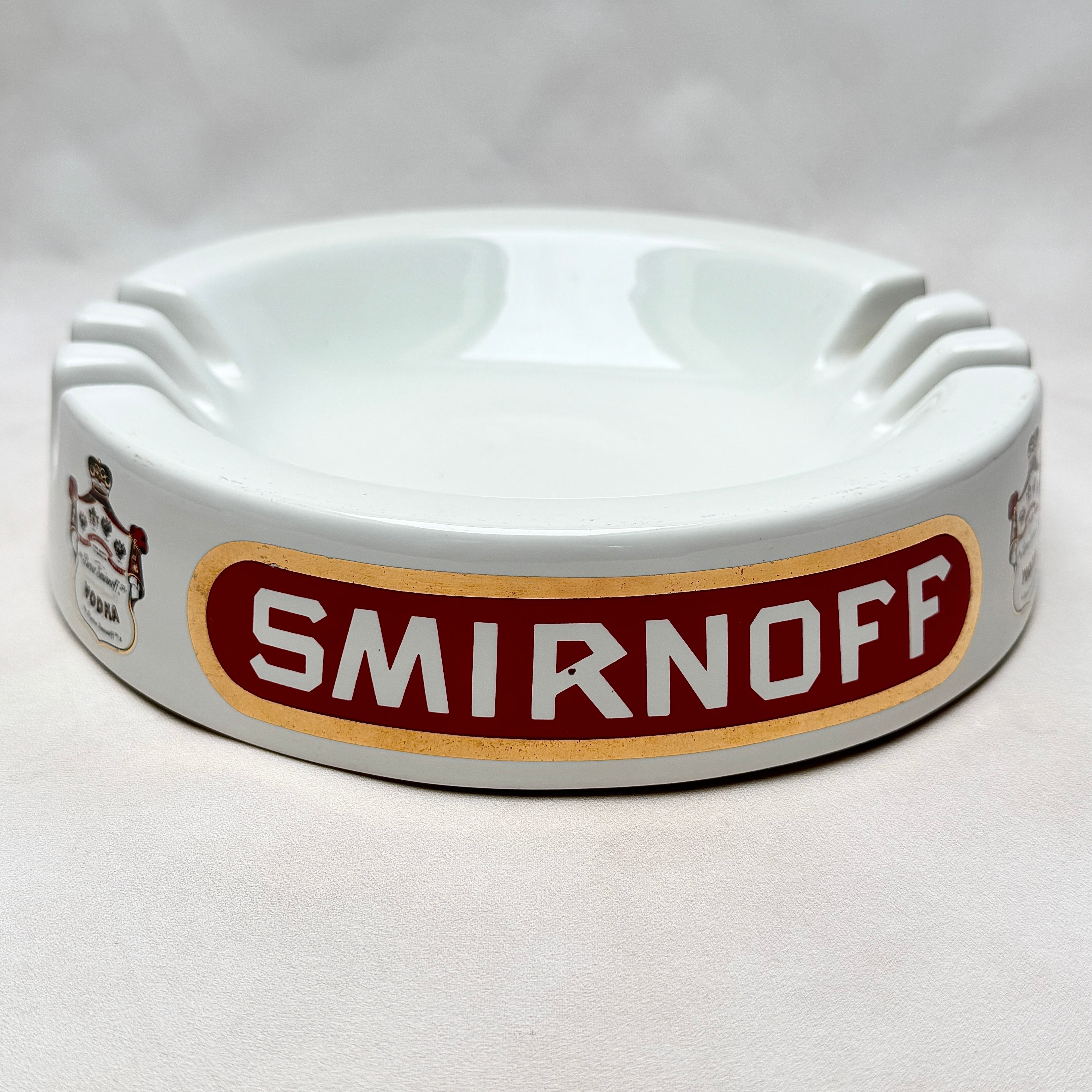 Vintage Smirnoff Vodka Advertising Ceramic Ashtray – Made in Britain