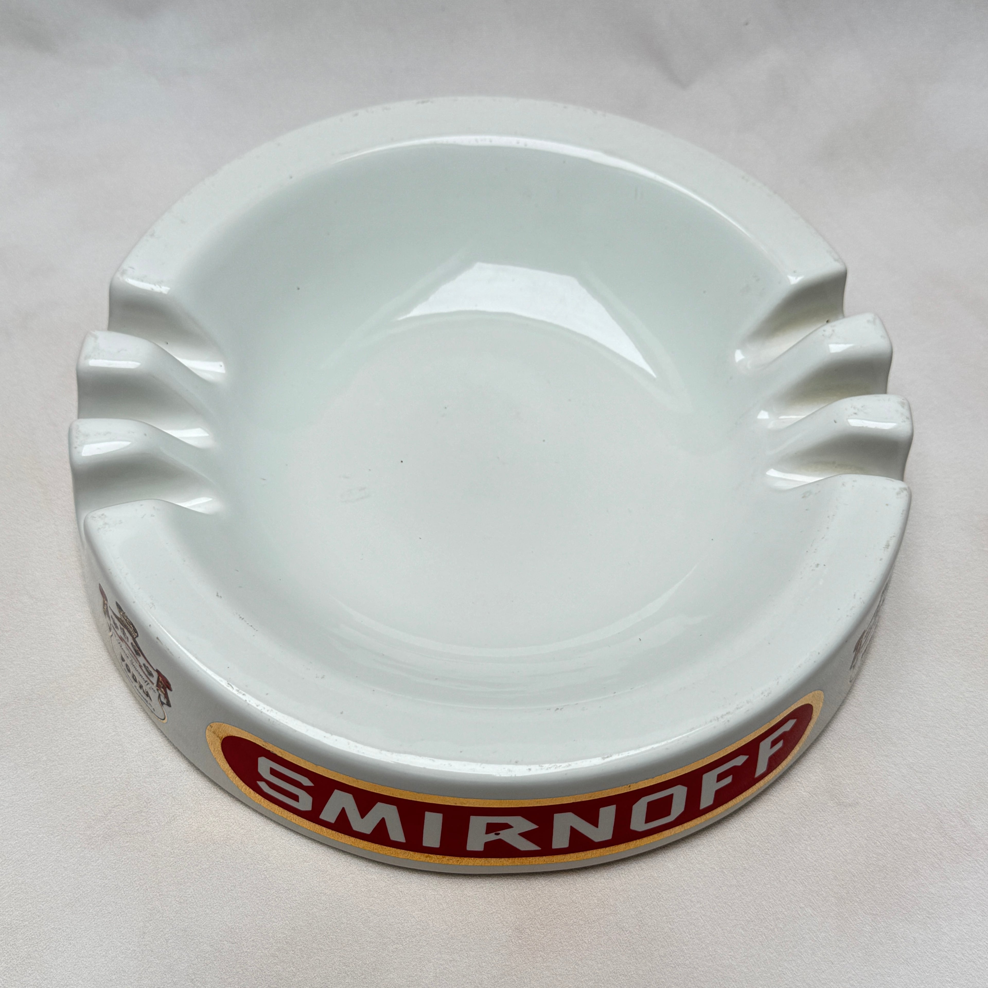 Vintage Smirnoff Vodka Advertising Ceramic Ashtray – Made in Britain