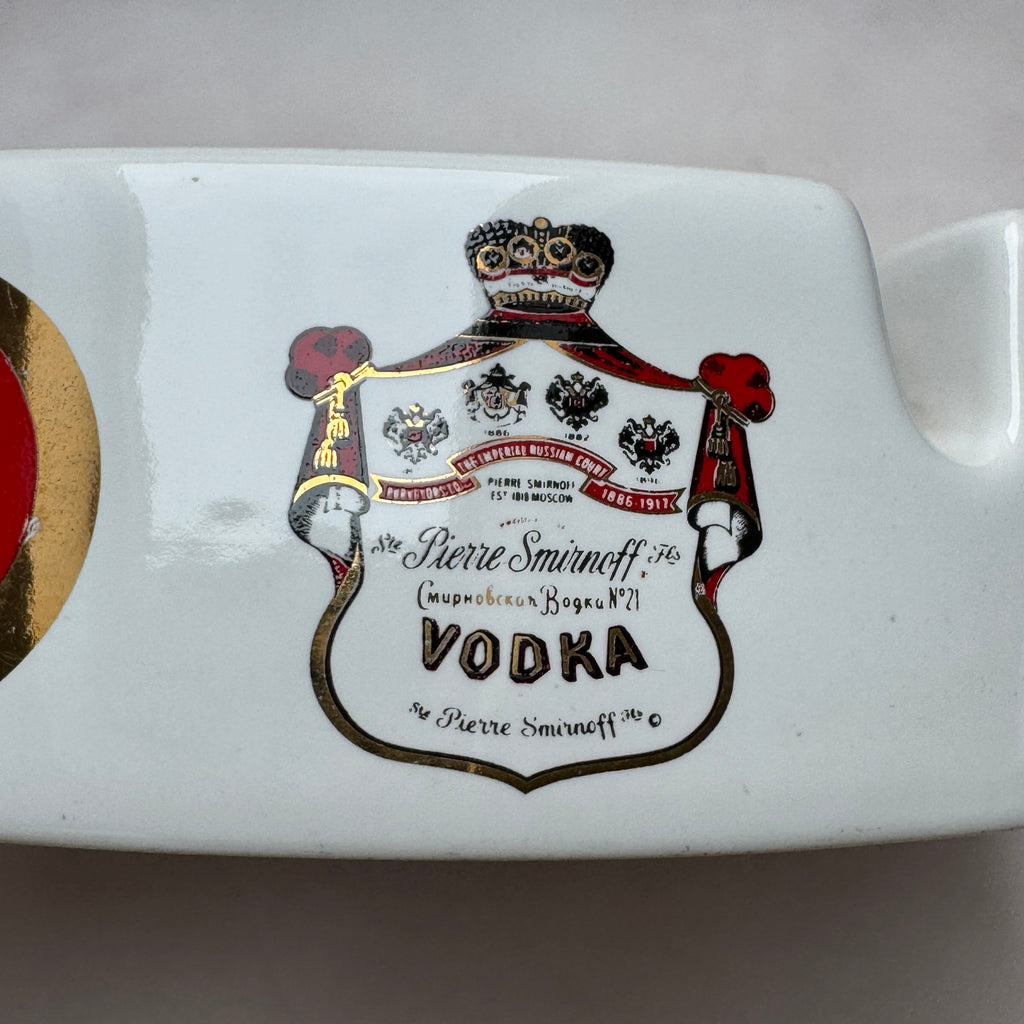 Vintage Smirnoff Vodka Advertising Ceramic Ashtray – Made in Britain
