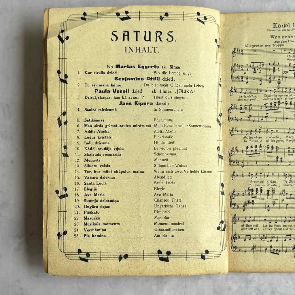 Mūzikas Almanachs No. 25 – Vintage Latvian Sheet Music Book | Riga, Kazanova