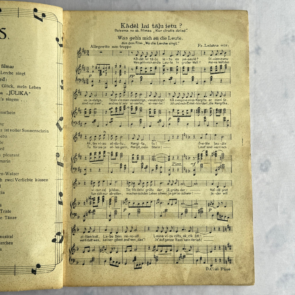 Mūzikas Almanachs No. 25 – Vintage Latvian Sheet Music Book | Riga, Kazanova