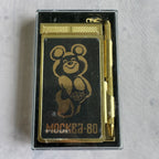 1980 Olympic Misha Bear Metal Pocket Notebook with Original Pen & Case