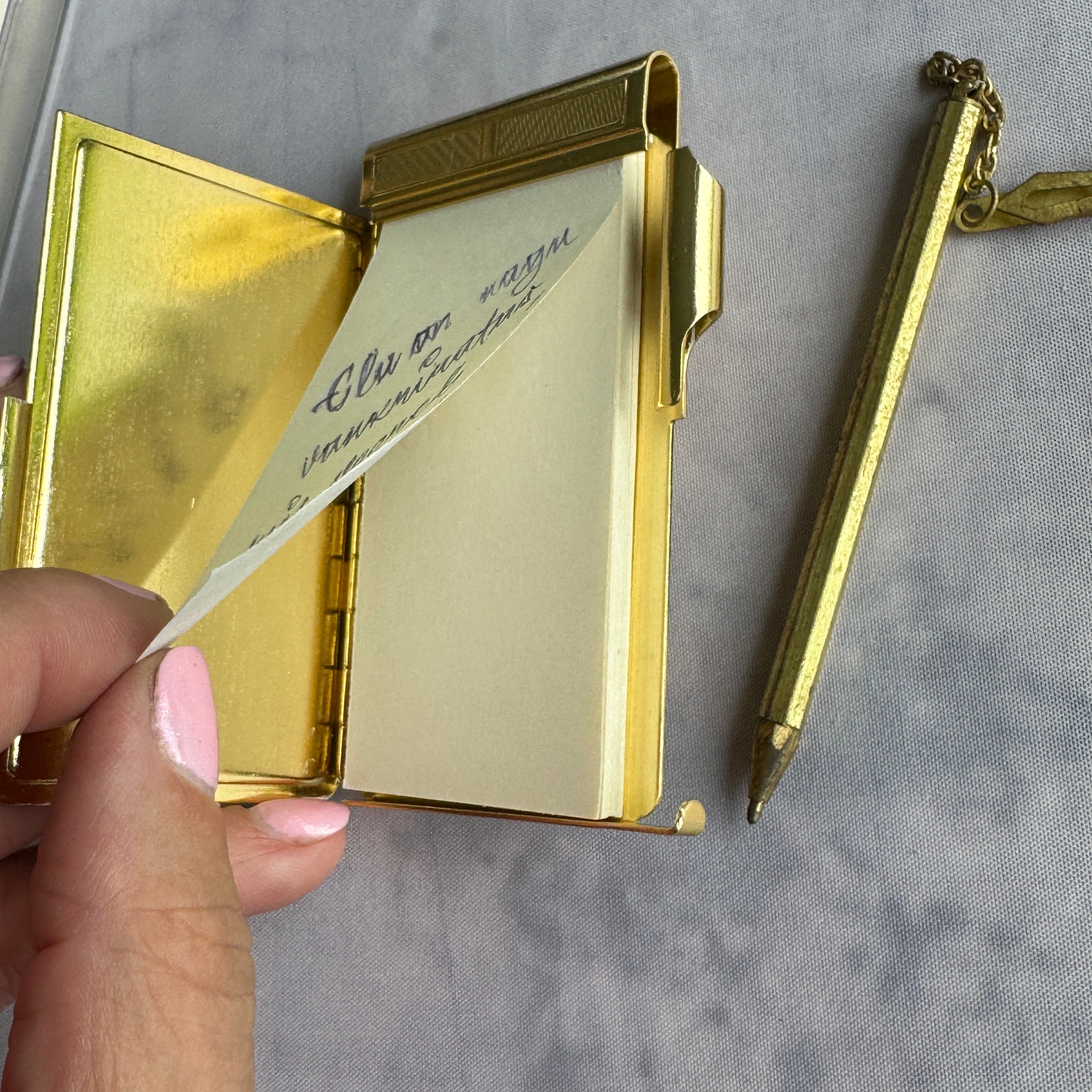 1980 Olympic Misha Bear Metal Pocket Notebook with Original Pen & Case