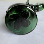 Green Art Glass Elephant Figurine – Hand Blown Glass Animal Sculpture, Mid-Century Style Decor