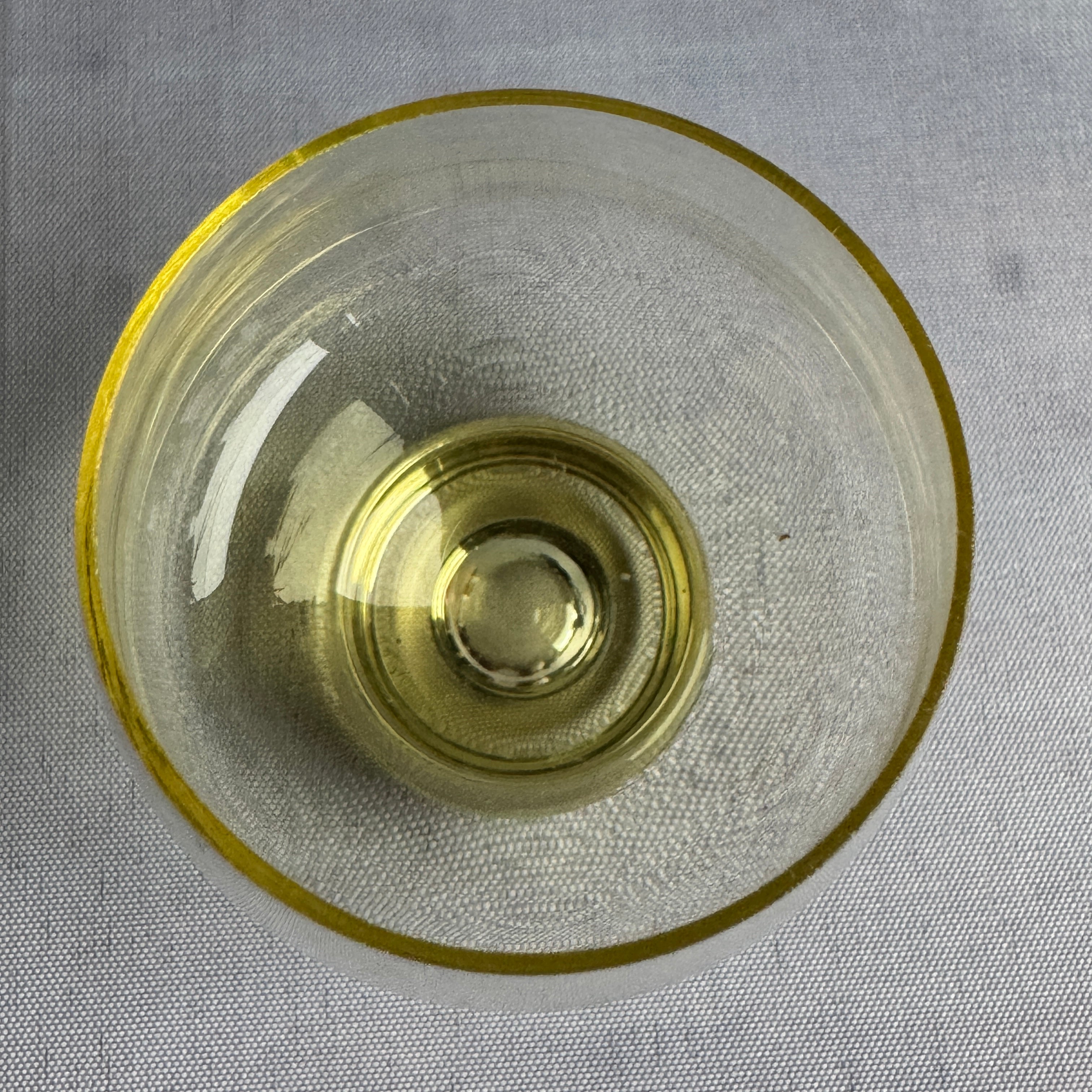 Set of 6 USSR Amber Shot Glasses with Wooden Serving Tray (1960s–1980s)