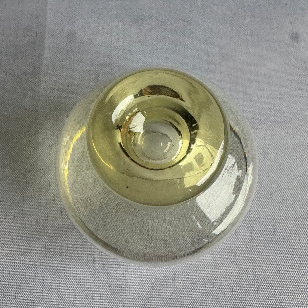 Set of 6 USSR Amber Shot Glasses with Wooden Serving Tray (1960s–1980s)