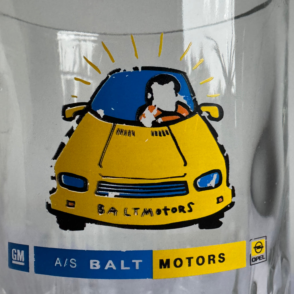 A/S Balt Motors Opel GM Promotional Glass Beer Mug – Dema England 570ml | 1990s Estonia