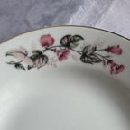 Yamatsu Japan Porcelain Soup Plates – Set of 4 – Pink Floral Pattern – Gold Rim – 24 cm