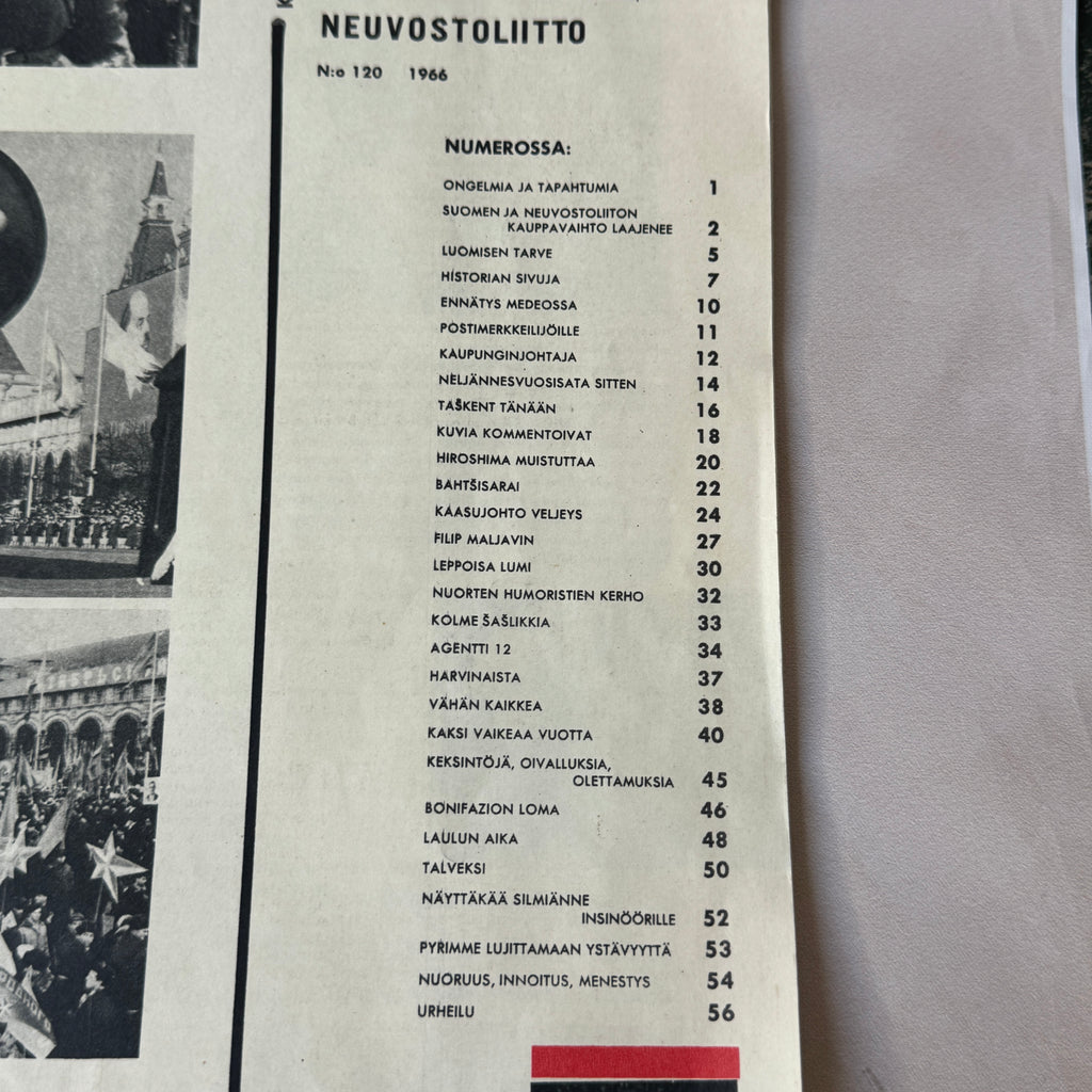 Neuvostoliitto Magazine No. 120, 1966 – Soviet Finnish-Language Magazine