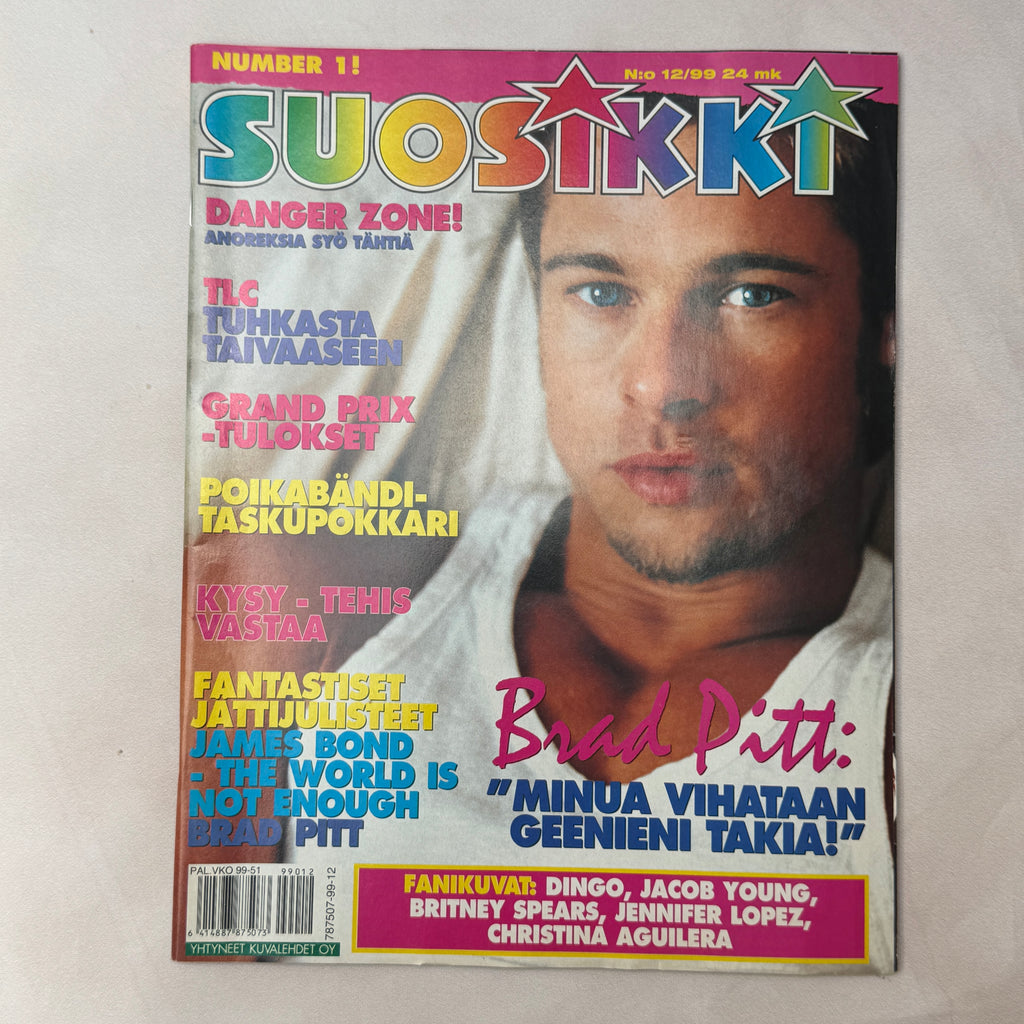 Suosikki 12/1999 magazine cover with Brad Pitt